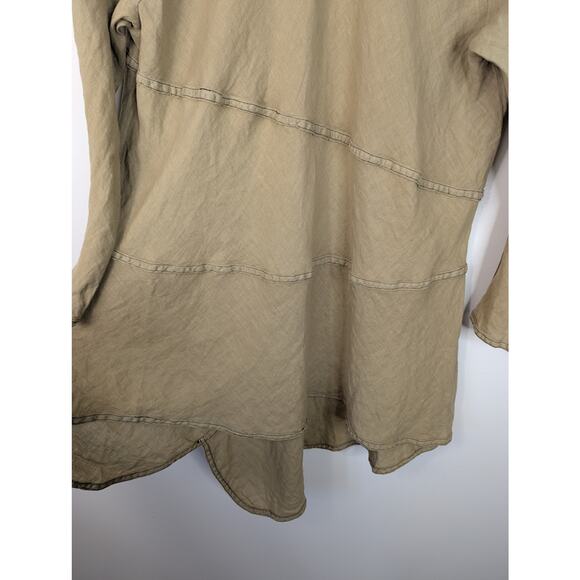 Cynthia Ashby Lagenlook Linen Asymmetrical Scoop Neck Long Sleeve Tunic - Picture 8 of 8